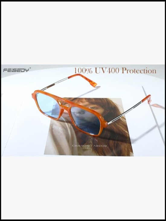 Vintage Square 70s Flat Aviator Sunglasses Metal Design Shades main image 3
